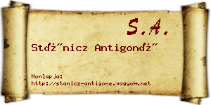 Stánicz Antigoné névjegykártya